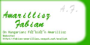 amarillisz fabian business card